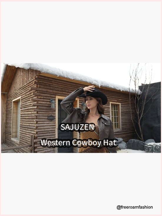 Wide Brim Felt Suede Western Hat - Adjustable Universal Fit main image 7
